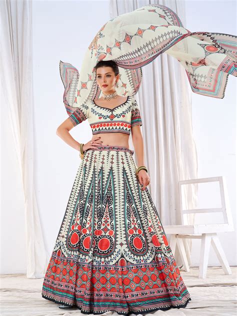 Embellished Kalidar Lehenga Set with Digital Printed Dupatta – Chhabra 555