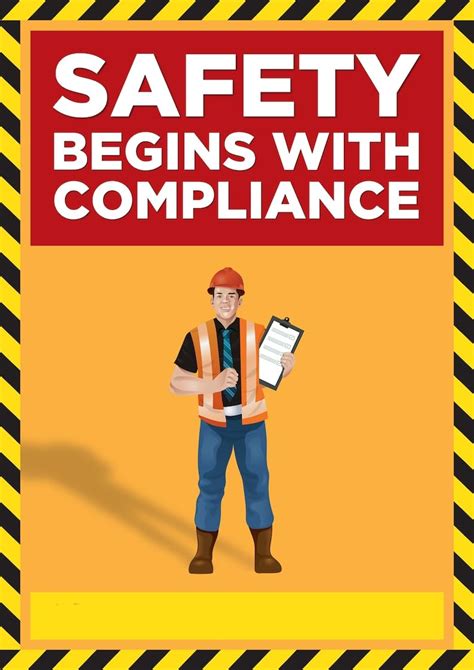 Safety begins with compliance Sign sticker, Waterproof PVC Sticker ...