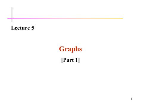 ADS UNIT - 3 - Lecture 5 Graphs [Part 1] Lecture Content 1. Graph ...