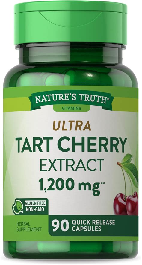 Amazon.com: Tart Cherry Extract Capsules | 1200 mg | 90 Count | Non-GMO ...