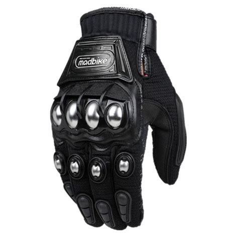 Madbike Waterproof Motorcycle Gloves w/ Steel Alloy Nubs, Premium PU leather | American Legend Rider