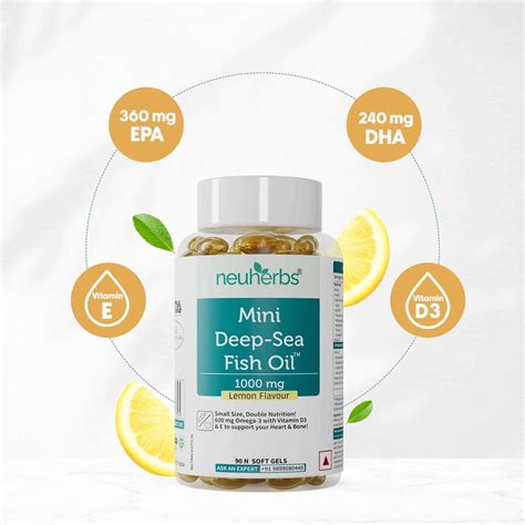 Buy NEUHERBS MINI DEEP SEA FISH OIL - OMEGA 3 1000 MG EPA & DHA WITH ...