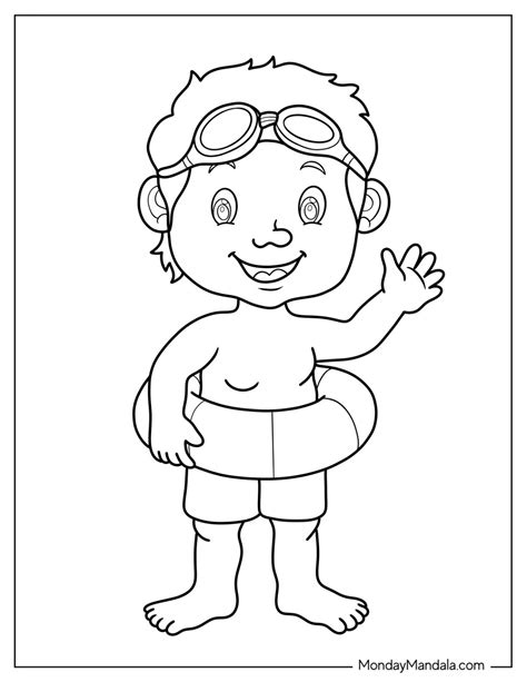 Swimming Coloring Pages 的图像结果