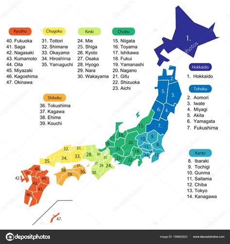 Outline Map Of Japan With Prefectures Free Vector Maps Map Map