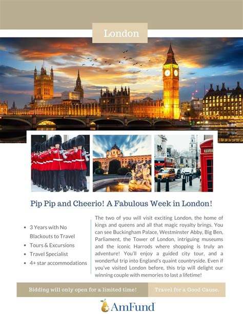 Classic, Fantastic London- With Airfare – American Fundraising Foundation