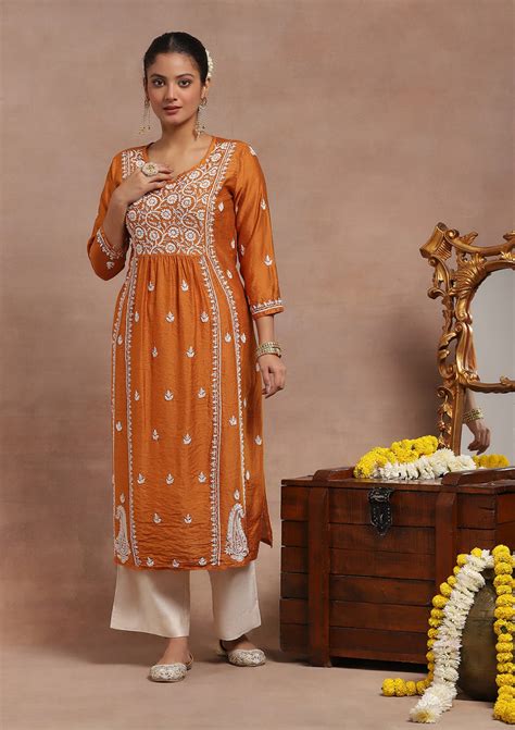 Chikankari Kurti Online - Hand Embroidered Chikankari Kurtas for Women ...