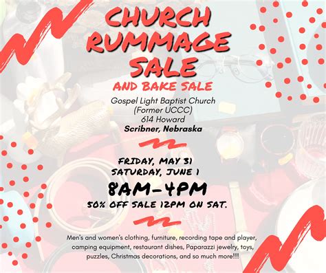 Church Rummage Sale - City of Scribner, Nebraska | Dodge County | Small ...