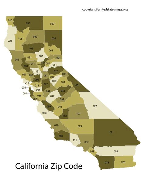 Zip code maps california