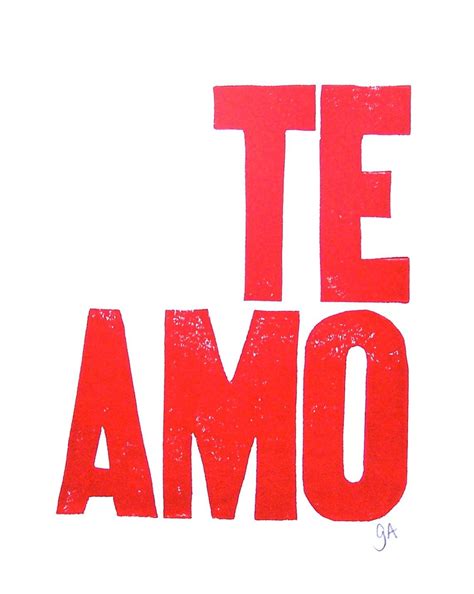 Te Amo Means I Love You Red Letterpress 8x10 Typography Valentine ...