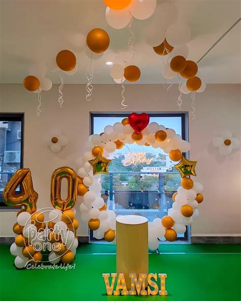 Golden Elegance: With Goldy White 50th Birthday Decor with Serial ...