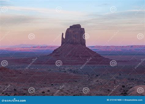 Monument Valley Landscape at Sunset - East Mitten Butte Stock Photo ...