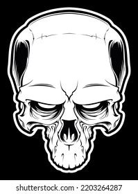 Human Cartoon Evil Skull Isolated On Stock Illustration 2203264287 | Shutterstock