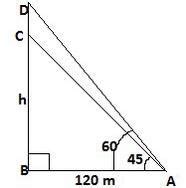 the angle of elevation of the top of a tower at a distance of 120m from ...