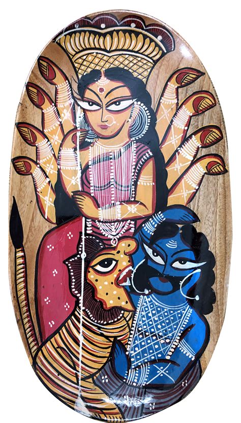 Buy Traditional Mahishasuramardini Kalighat Plate