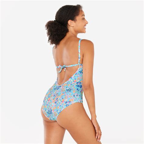 Women’s surfing floral 1-piece swimsuit - Cloe multicoloured - Decathlon