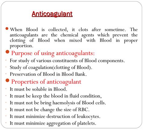 Anticoagulant | PPT
