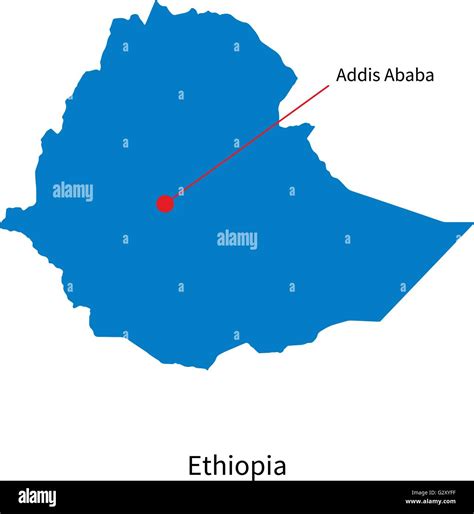 Detailed vector map of Ethiopia and capital city Addis Ababa Stock Vector Image & Art - Alamy