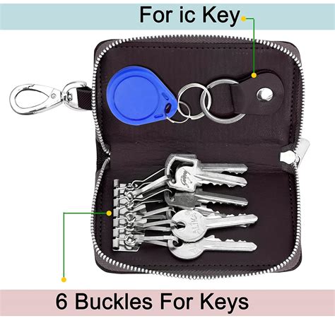 Storite PU Leather Large Key Case Pouch Wallet Key Chain Key Holder Ri