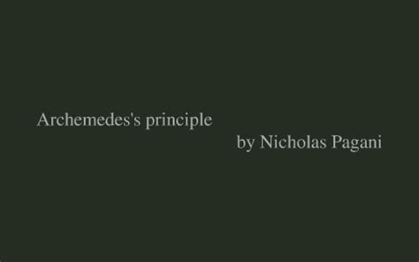 Archemedes's principle by Nick Pagani on Prezi