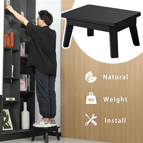 Buy HOUCHICS Wooden Step Stool,One Step Stool for Adult Kids,Wood ...