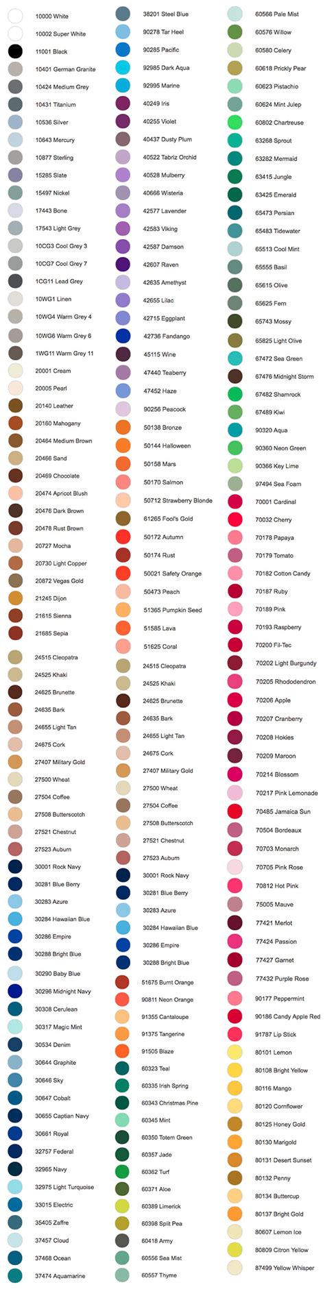 Image result for Glide Thread Color Chart Printable