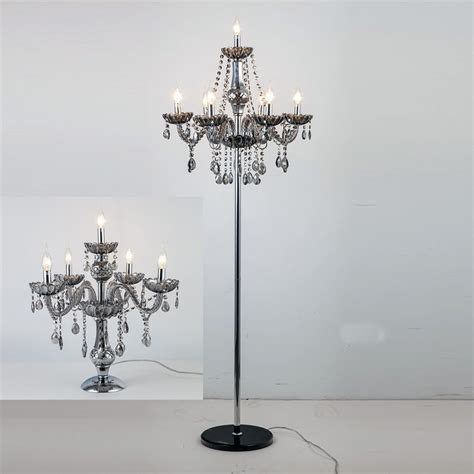 Crystal Chandelier Floor Lamp Ebay Metal Standing Chandelier Double
