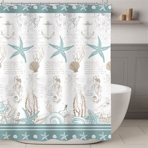 Amazon.com: Omifly Starfish Beach Theme Shower Curtain 60Wx72H Inch ...