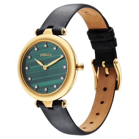 Buy Online Nebula Quartz Analog Green Dial 18 Karat Gold Strap Watch ...