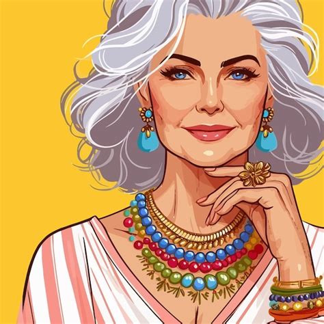 A woman with gray hair is holding a gold flower | Premium AI-generated ...