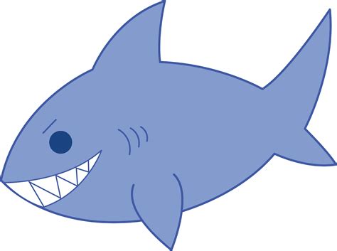 Mischievous Blue Shark - Free Clip Art