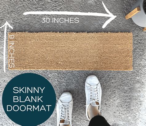 Skinny 9 x 30 inch Coir Doormat | Blank Doormat for Crafting
