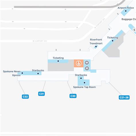 Spokane Airport Map | GEG Terminal Guide