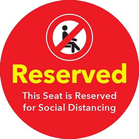 INSHOPFITTING Social distancing COVID 19 Sign Practcing RESERVED SEAT ...