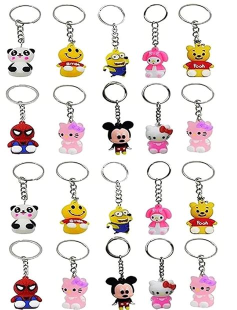 Birthday Return gift cute animated Cartoon Character Keyrings bunch ...