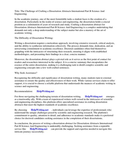 Image result for Dissertation Abstracts