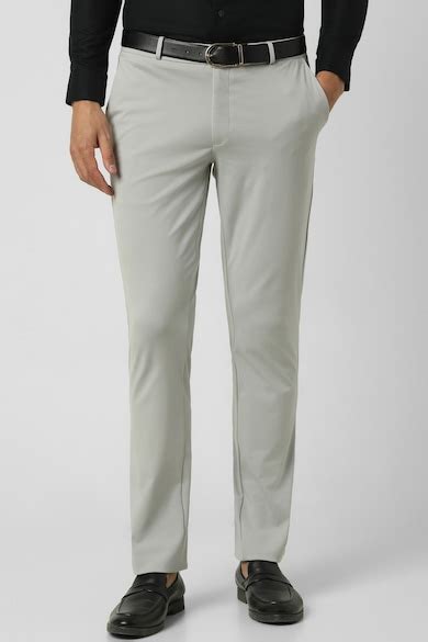 Buy Men Grey Solid Super Slim Fit Trousers Online - 39833233 | Van Heusen