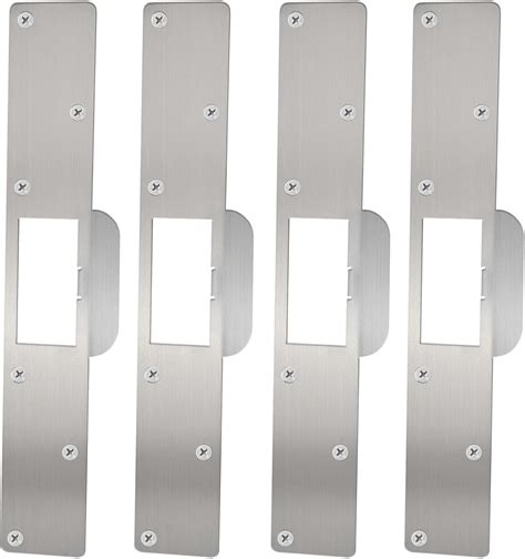 Bryzaxu Latch Strike Plate 4 Pcs Deadbolt Strike Plate Door Backplate ...