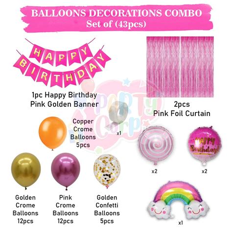 Buy PartyCorp Happy Birthday Decoration Kit Combo 43 Pcs - PCP-COM10287 ...