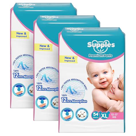 Buy Amazon Brand - Supples Premium Baby Diaper Pants | 162 Baby Diapers ...