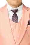 Buy Peach Polyester Solid Blazer Trouser Set For Boys by Arihant Rai ...