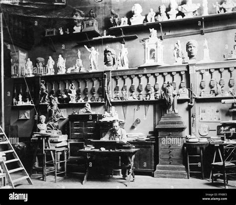 FREDERIC-AUGUSTE BARTHOLDI /n(1834-1904). French sculptor. Photographed ...