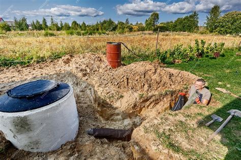 Premium Photo | Anaerobic septic system works with drainage field that ...