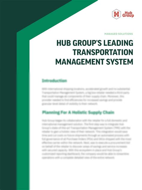 Hub Group’s Leading Transportation Management System