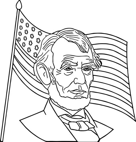 Abraham Lincoln President America Coloring Page | Wecoloringpage.com