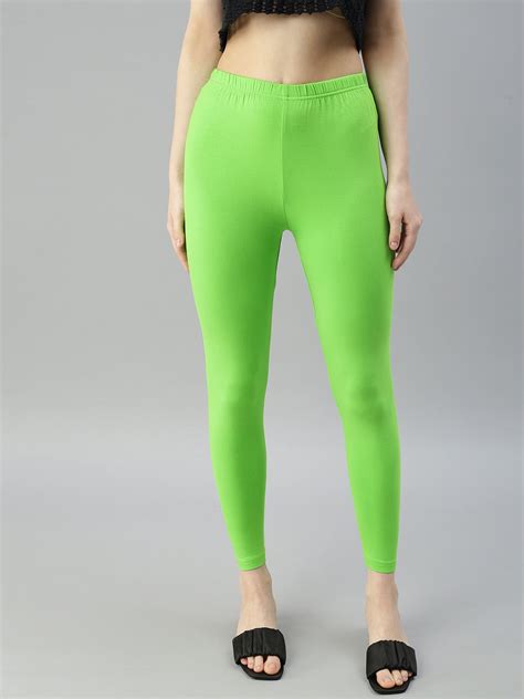 Shop Prisma's Grass Green Ankle Leggings for Women