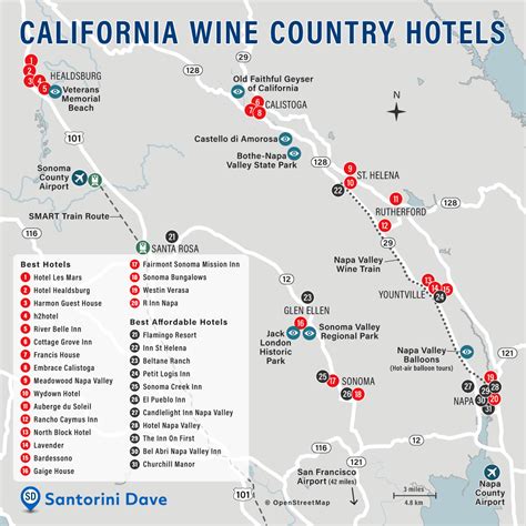 California Napa Valley Map