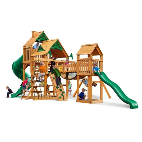 Gorilla Playsets Treasure Trove Residential Wood Playset with Swings at ...