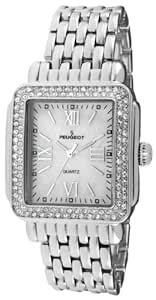Buy Peugeot Luxury Panther Link Bracelet Tank Watch with Crystal Bezel ...
