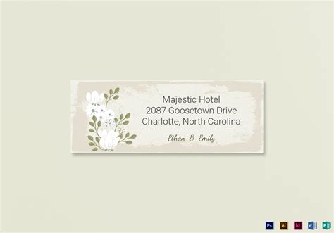 Vintage Wedding Address Labels Card Template in PSD, Word, Publisher ...