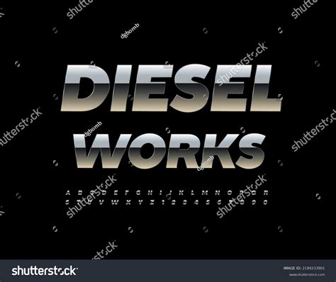 Vector Industrial Sign Diesel Works Glossy Stock Vector (Royalty Free) 2184233901 | Shutterstock